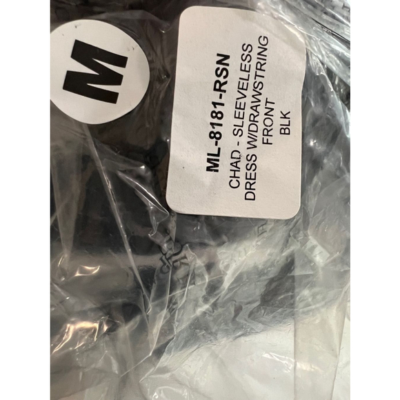 Women's Michael Lauren Black Sleeveless Dress w drawstrings front Size M NWT - Picture 10 of 10